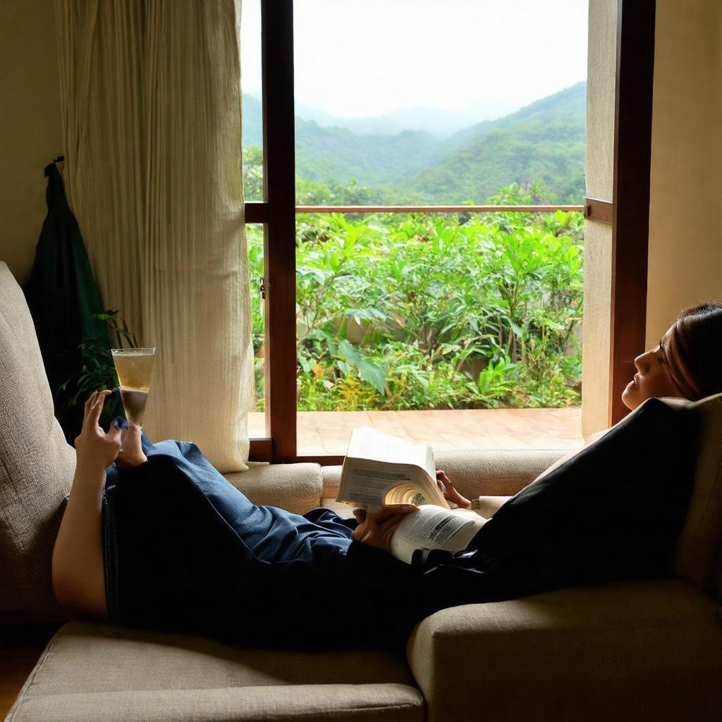 Du khách thư giãn, tận hưởng không gian yên tĩnh tại Cô Hồng Villa, Đà Lạt.